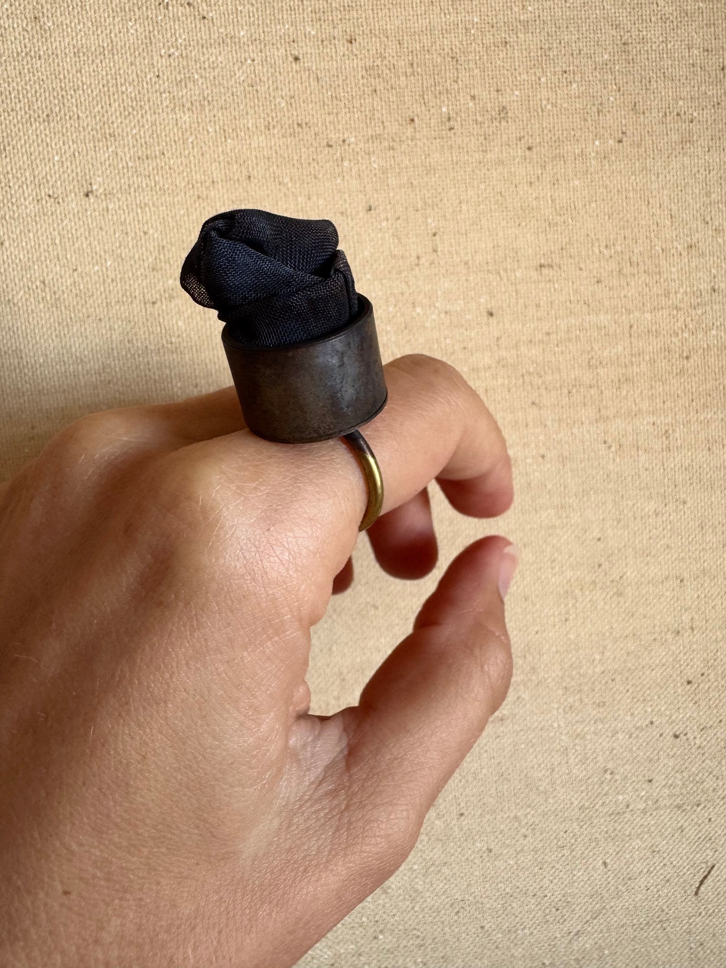 Anillo con malla de cobre Unisex