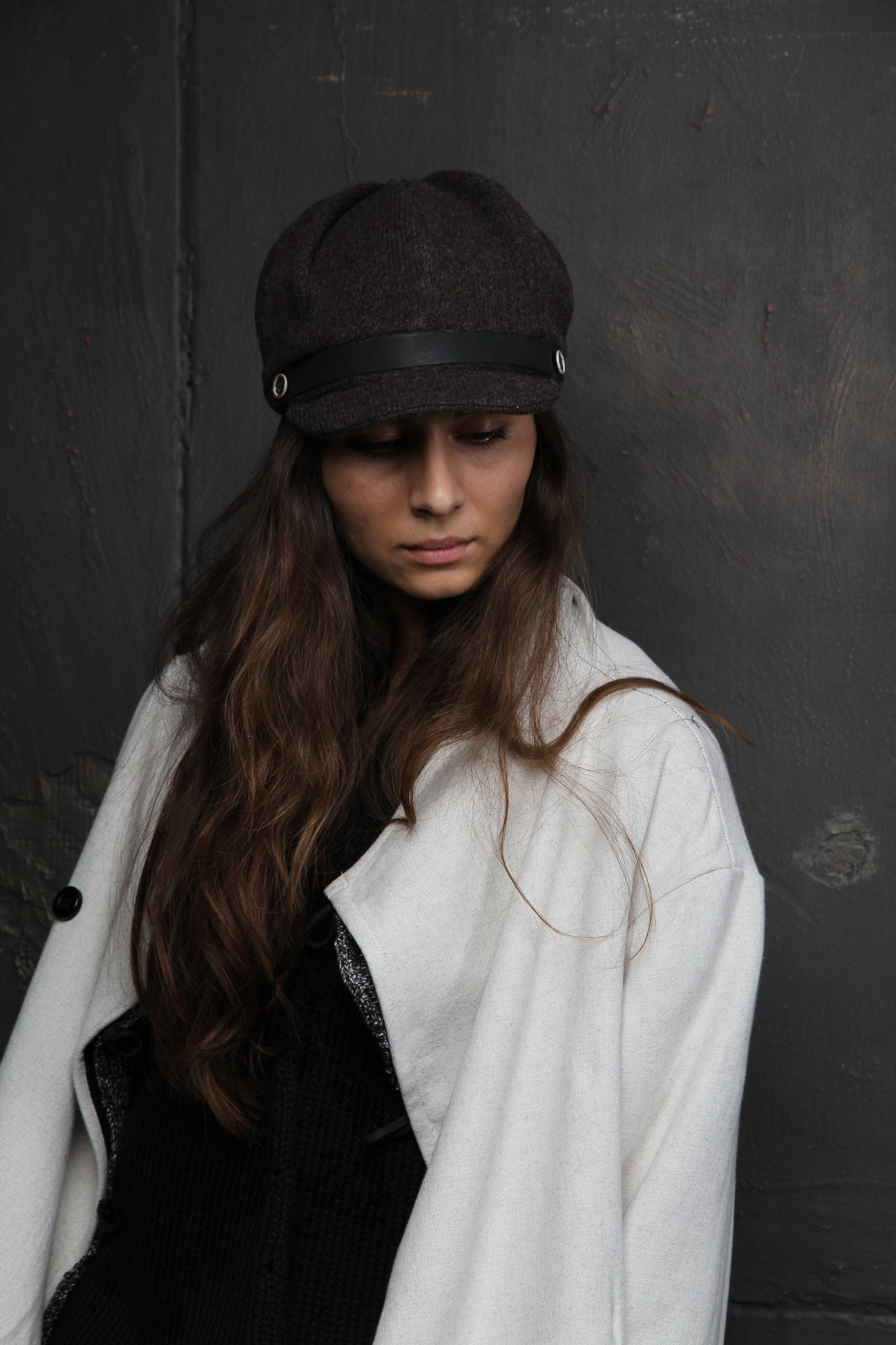 Sombrero con visera Morti marrón