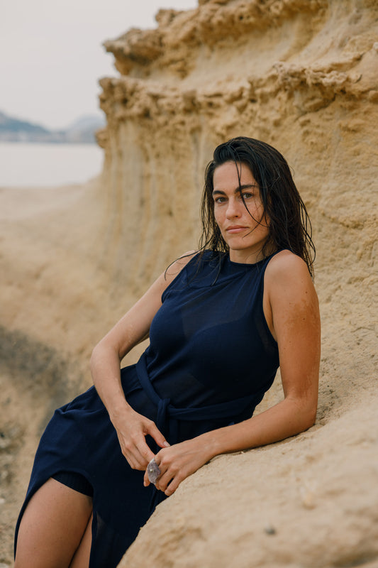 Vestido Naishi blue transparent