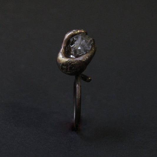 Каблучка з діамантом геркімера